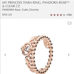 Pandora rose gold princess ring
